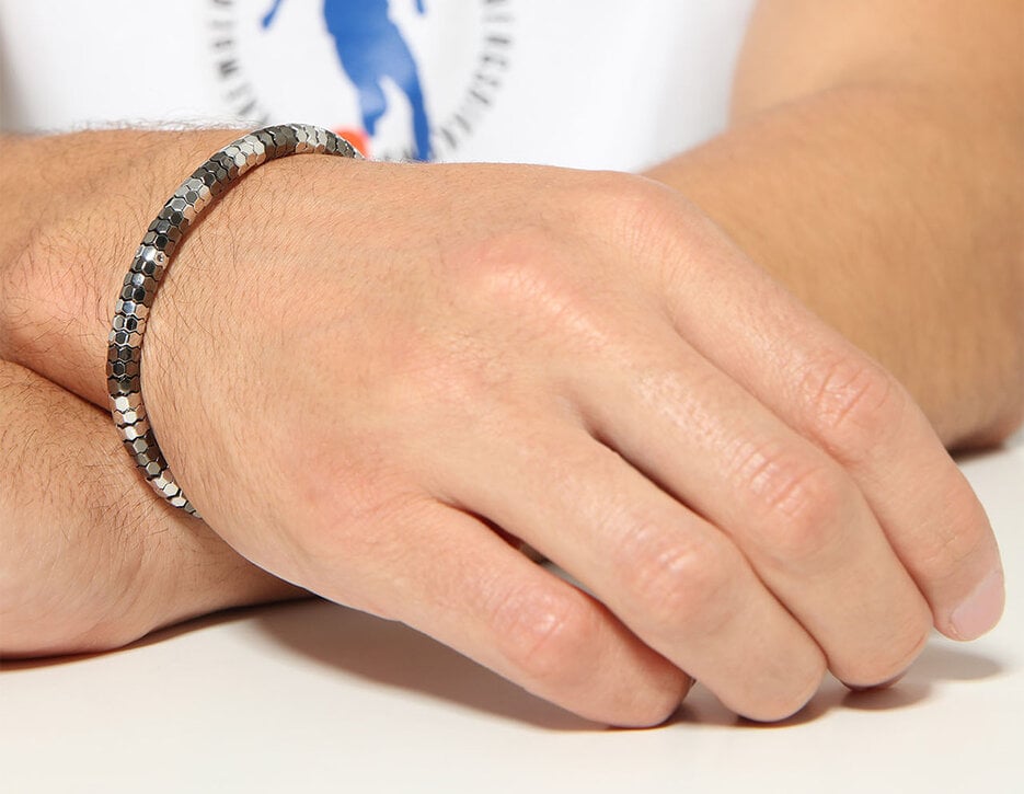 Bikkembergs men's bracelet with hexagons and diamonds, 350 Bikkembergs men's bracelet with hexagons and diamonds, 350, hi-res-1