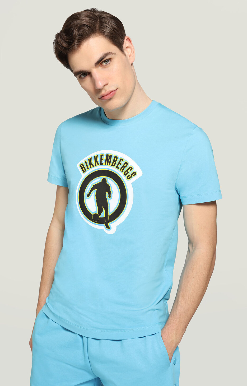 Men's T-shirt with 3D print, TURQUOISE Men's T-shirt with 3D print, TURQUOISE, hi-res-1