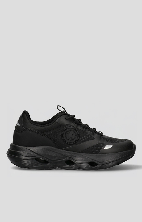Low-top black sneaker for Boys with front lacing and a sporty design, BLACK, hi-res-1