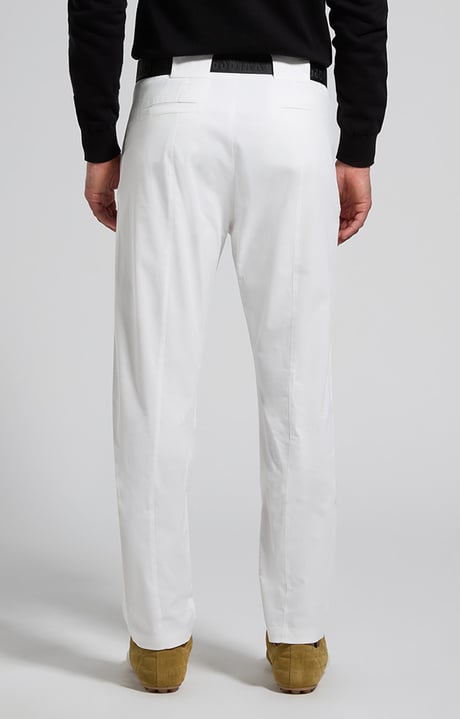 Men's pants with integrated belt, MARSHMALLOW, hi-res-1