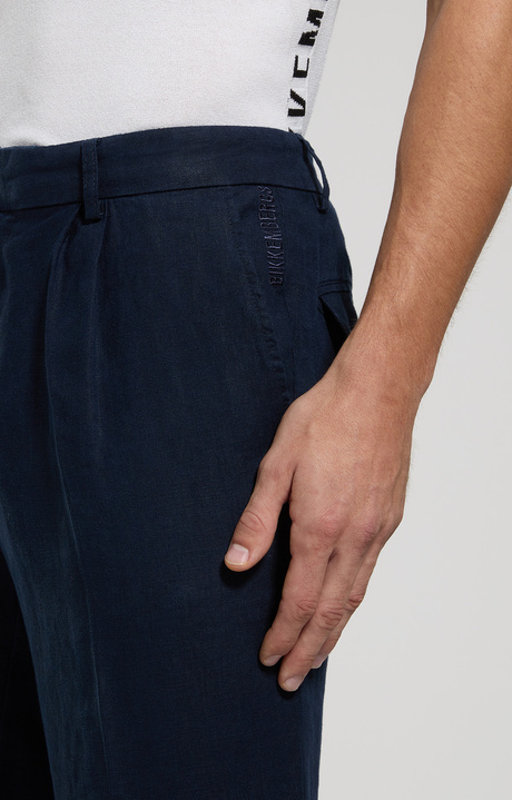 Pantaloni uomo in lino, BLACK IRIS, hi-res-1