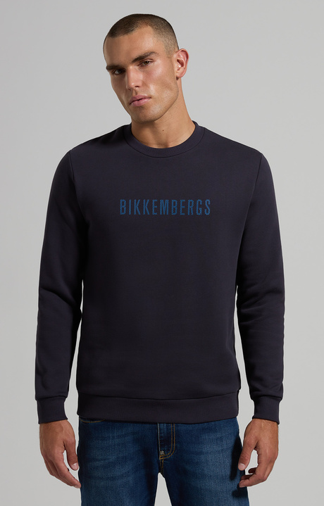 Men's sweatshirt with logo, BLUE GRAPHITE, hi-res-1