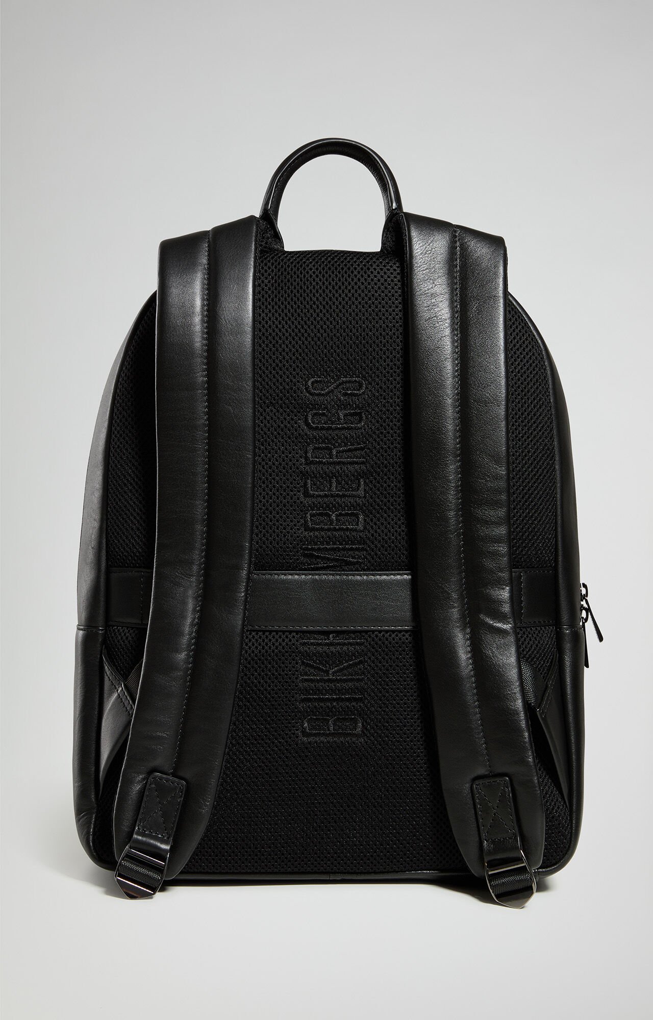 Black faux leather backpack mens discount