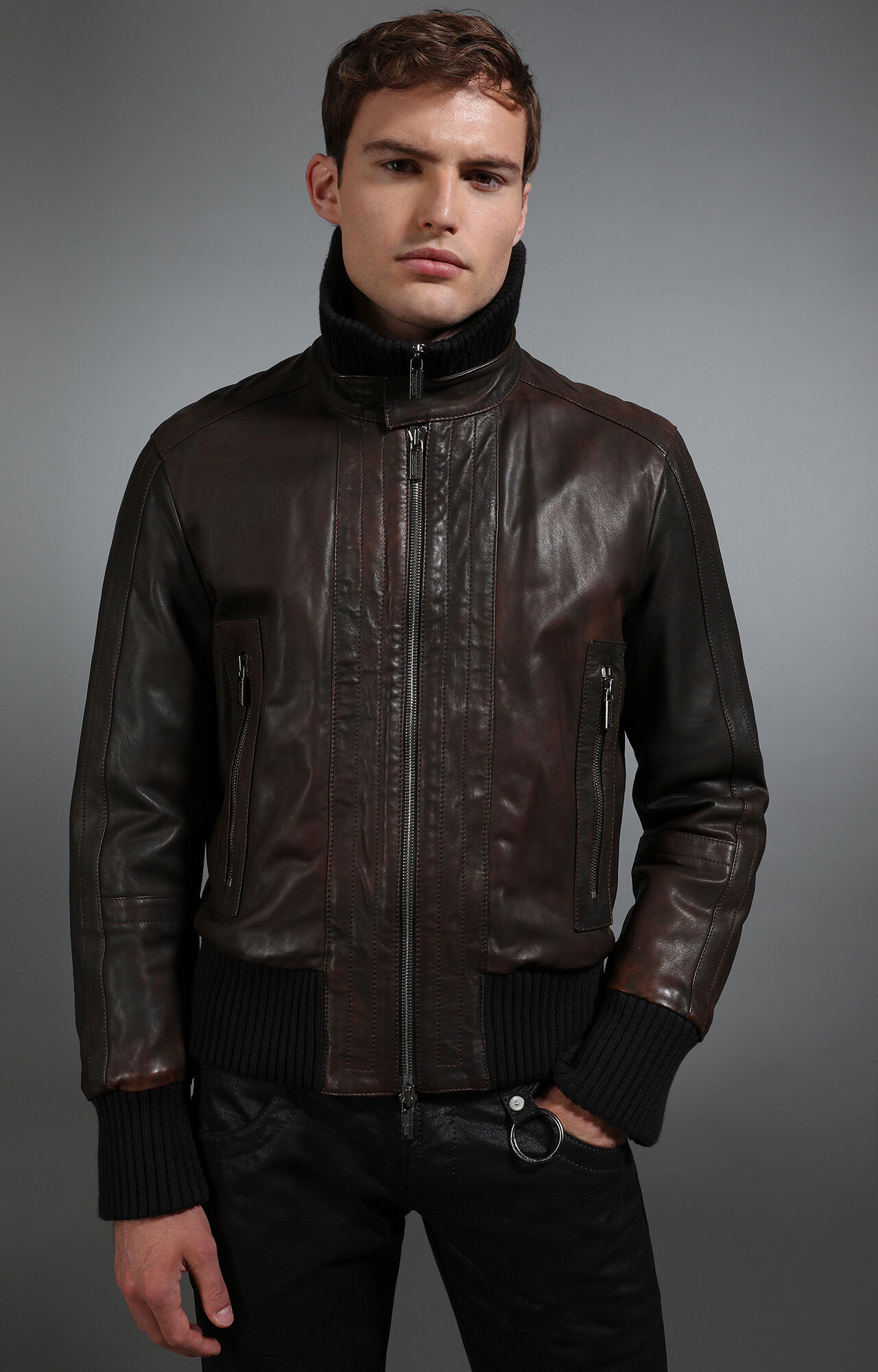 Bikkembergs leather jacket cheap