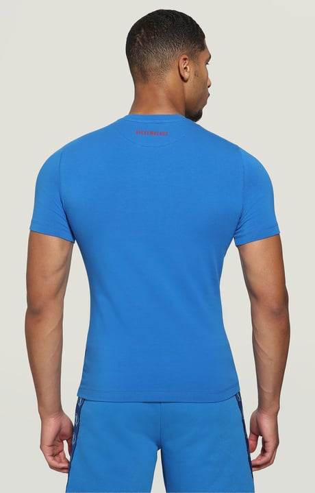 Men's T-shirt with contrast print, PRINCESS BLUE Men's T-shirt with contrast print, PRINCESS BLUE, hi-res-1