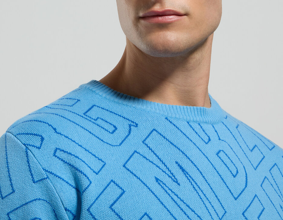 Men's jacquard knit pullover, SILVER LAKE BLUE Men's jacquard knit pullover, SILVER LAKE BLUE, hi-res-1