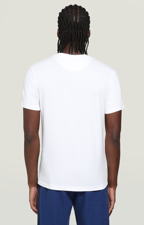 Men's T-shirt with label print, OPTICAL WHITE, hi-res-1