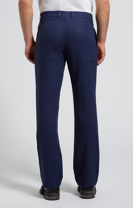 Men's linen and viscose pants, BLACK IRIS, hi-res-1
