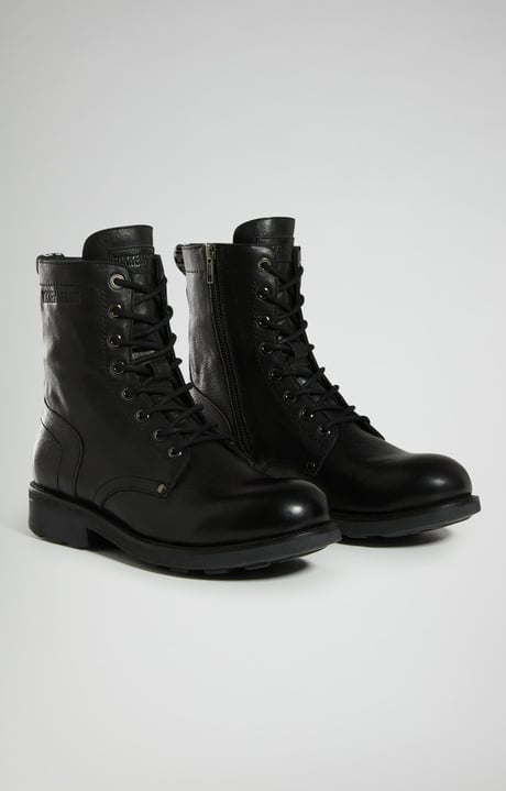 Men’s Vintage lace-up ankle boots , BLACK Men’s Vintage lace-up ankle boots , BLACK, hi-res-1