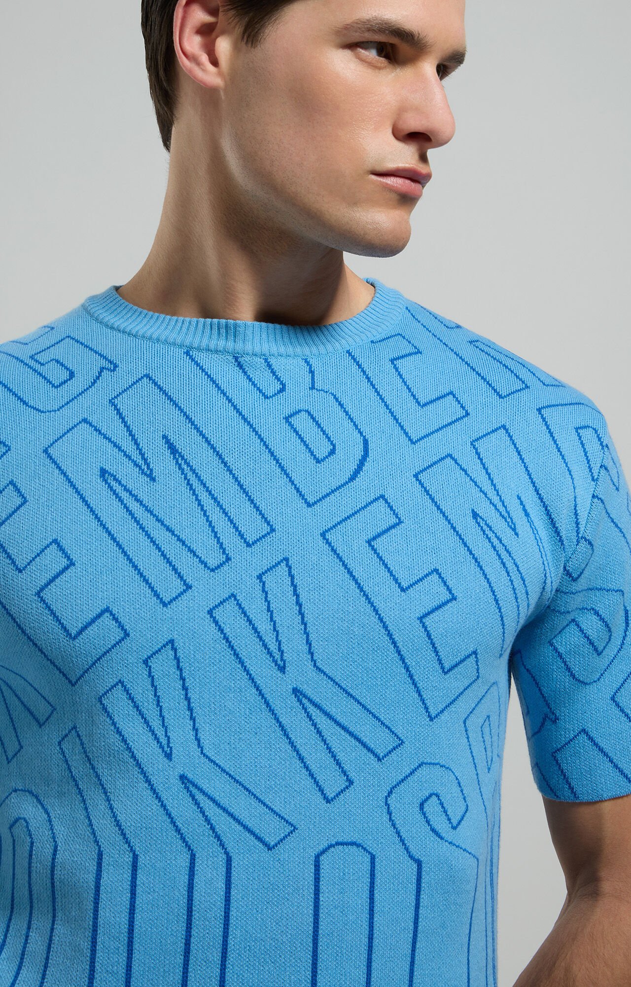 dirk bikkembergs Men's jacquard knit pullover