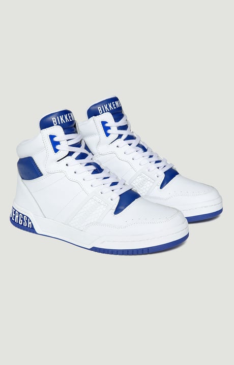 Men's high-top sneakers Scoby, WHITE/AZURE Men's high-top sneakers Scoby, WHITE/AZURE, hi-res-1