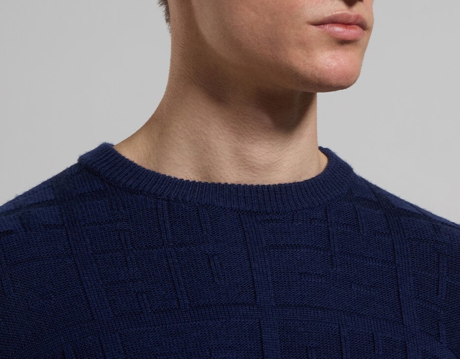 Men’s sweater with all-over logo, BLACK IRIS Men’s sweater with all-over logo, BLACK IRIS, hi-res-1