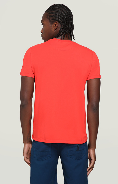 Men's T-shirt flock print, ORANGE, hi-res-1