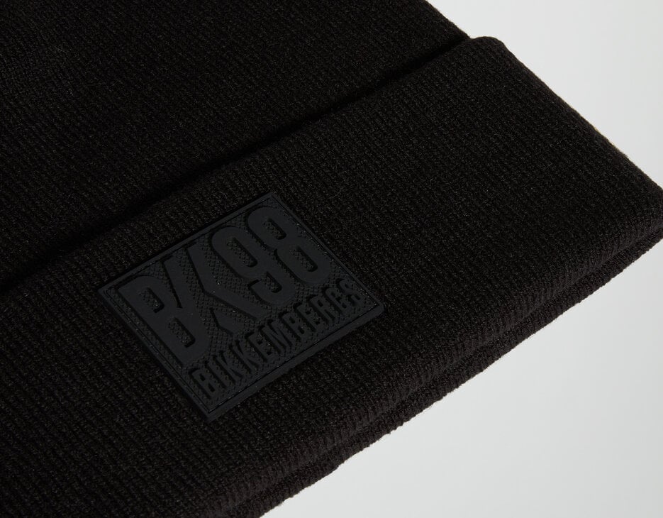 Men's hat with rubber label, BLACK Men's hat with rubber label, BLACK, hi-res-1