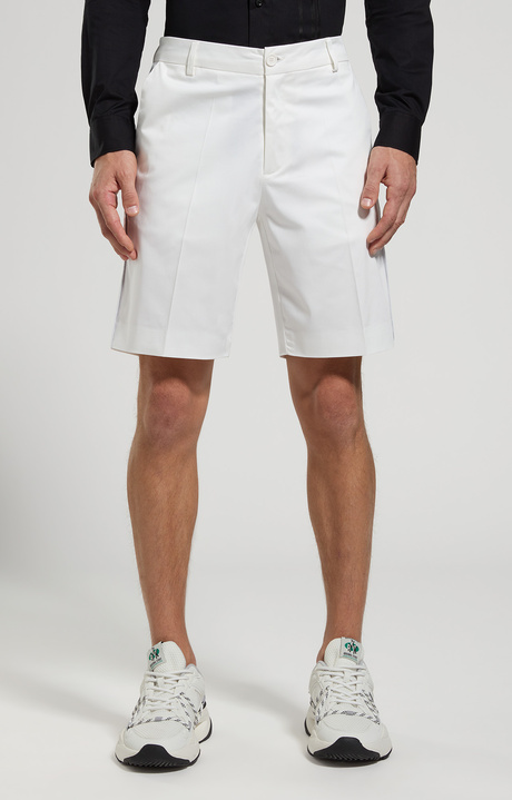 Pantaloncini uomo in cotone stretch, WHITE, hi-res-1