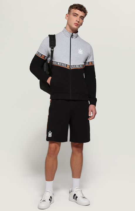 Men's shorts with jacquard tape, BLACK, hi-res-1
