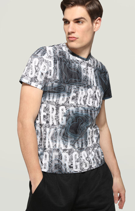 bikkembergs Men's T-shirt with water map print