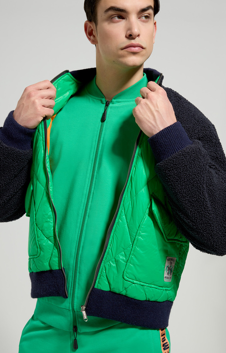 Men's sherpa bomber , BLUE GRAPHITE/BRIGHT GREEN, hi-res-1