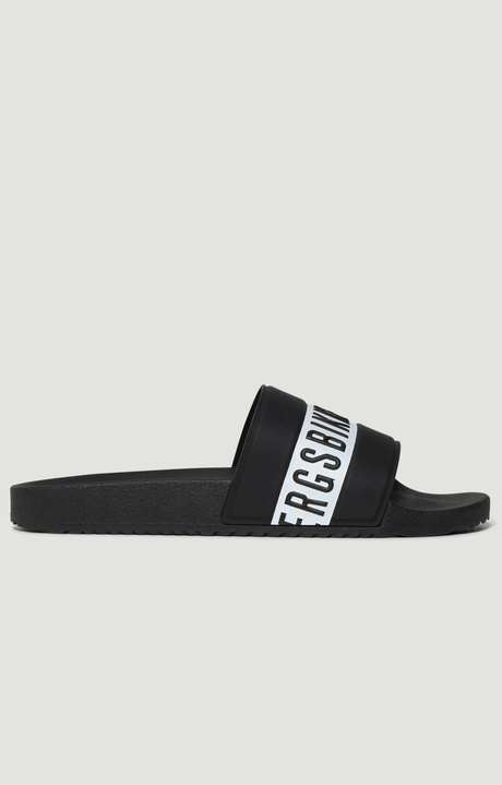Men's rubber sliders - Pool, BLACK/WHITE, hi-res-1
