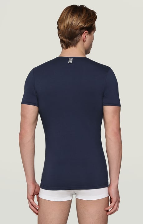 Men's V-neck undershirt, NAVY Men's V-neck undershirt, NAVY, hi-res-1
