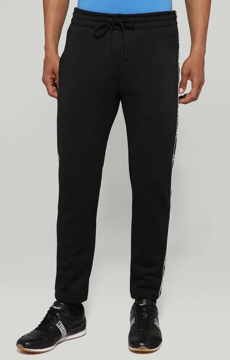 Men's sweatpants with inserts, BLACK, hi-res-1