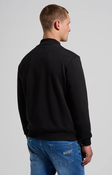 Men&rsquo;s sweatshirt with embroidered flap, BLACK, hi-res-1