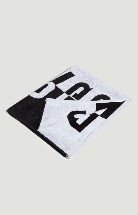 bikkembergs Black Beach towel with double tape