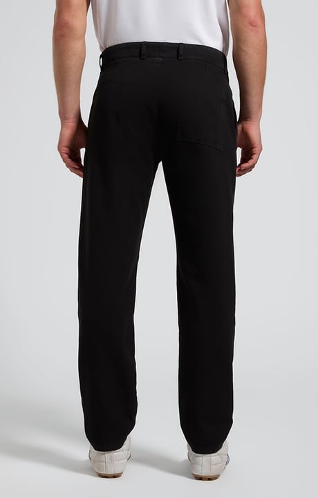 Men's barrel-leg pants, BLACK, hi-res-1