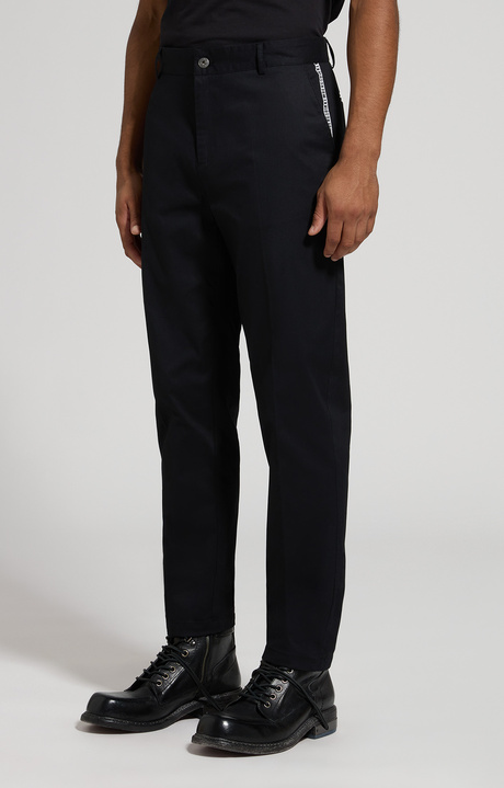Men's slim fit pants, BLACK, hi-res-1