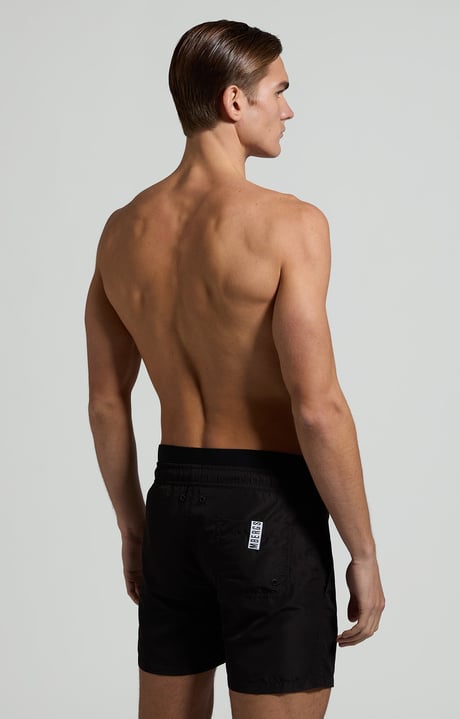Men's layered swim trunks, BLACK Men's layered swim trunks, BLACK, hi-res-1