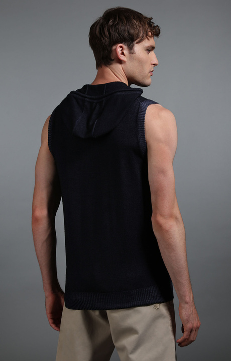 Men's sleeveless knitted gilet, NAVY Men's sleeveless knitted gilet, NAVY, hi-res-1