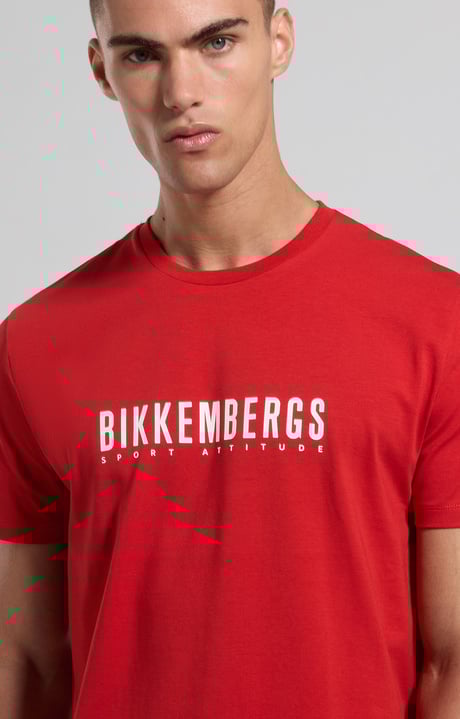Logo print men's T-shirt, POMPEIAN RED Logo print men's T-shirt, POMPEIAN RED, hi-res-1