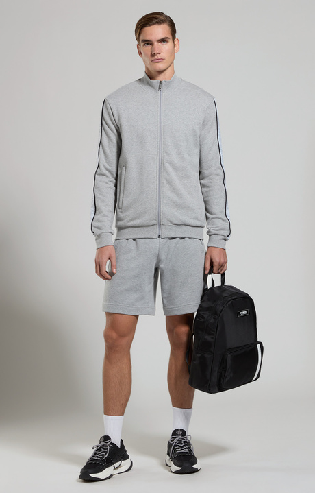 Logo trim men's sweatshirt , GREY MELANGE MID/LIGH, hi-res-1