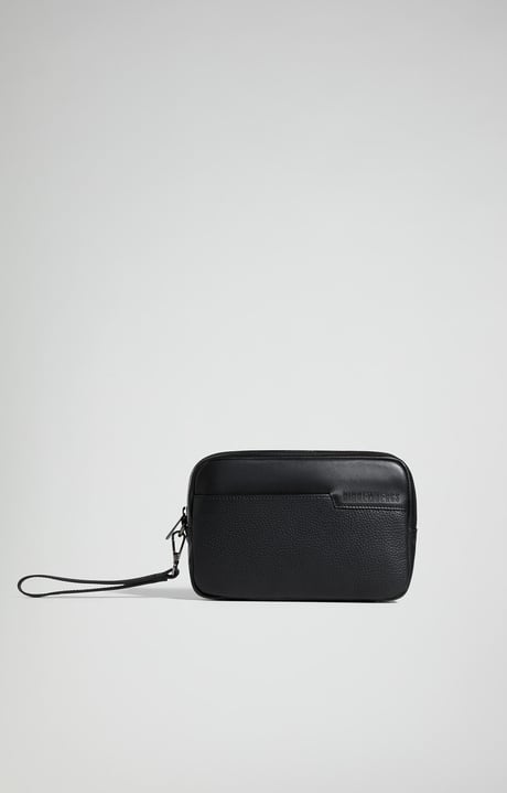 Men's Harny leather pouch, BLACK Men's Harny leather pouch, BLACK, hi-res-1