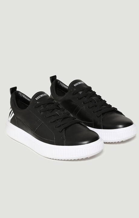 Callum Men S Leather Sneakers Black Bikkembergs
