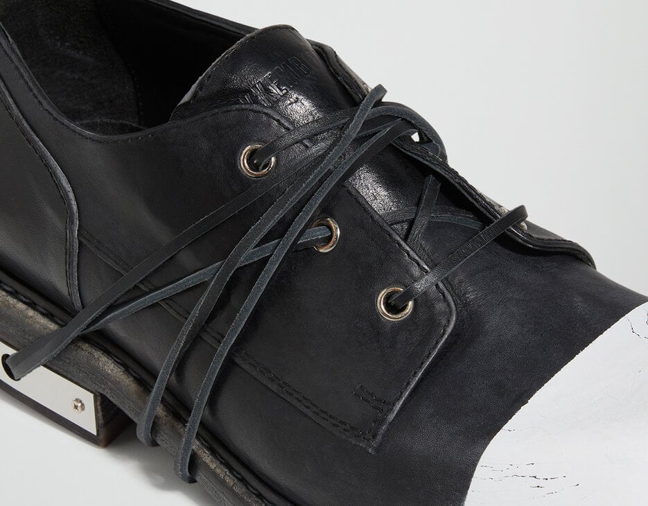 MEN'S LACE-UP SHOES - MET HOLE, BLACK/WHITE MEN'S LACE-UP SHOES - MET HOLE, BLACK/WHITE, hi-res-1