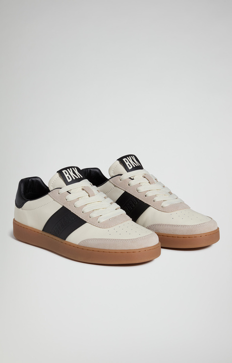 Men's Recoba M nappa leather and suede sneakers, IVORY/OFF WHITE, hi-res-1