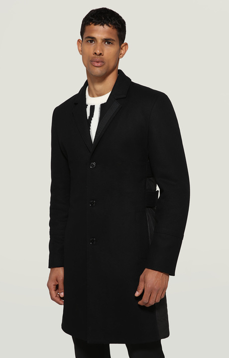 Men's coat with quilted back, BLACK, hi-res-1