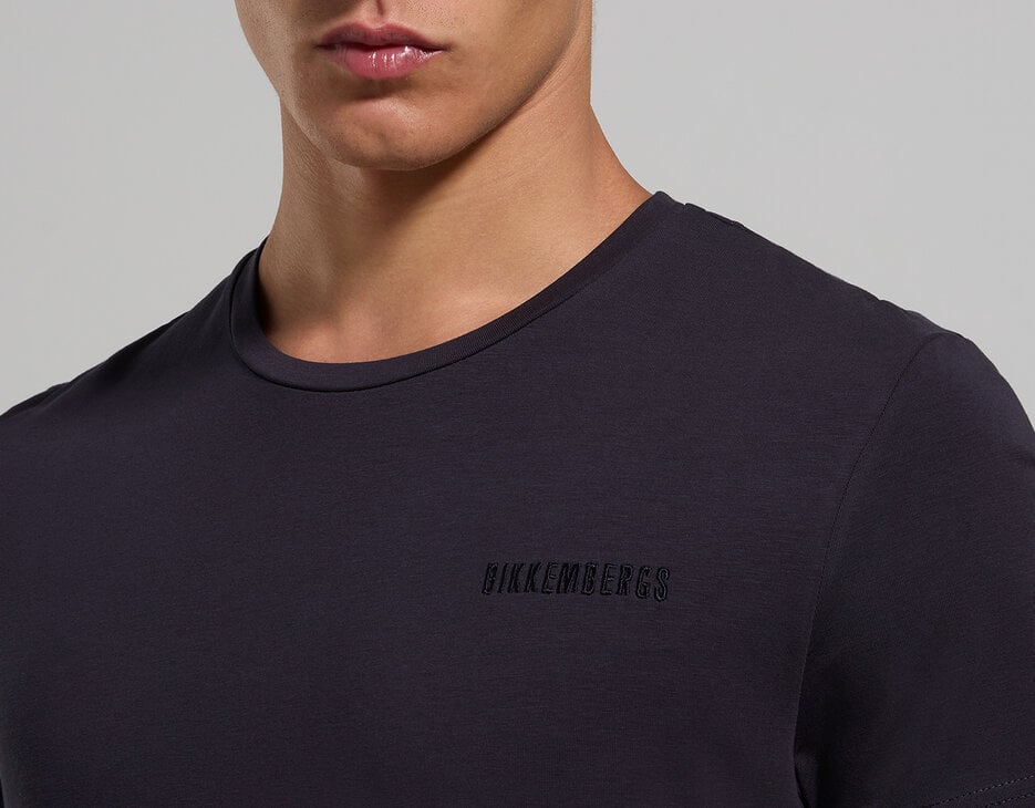 Men's embroidered logo T-shirt, BLUE GRAPHITE Men's embroidered logo T-shirt, BLUE GRAPHITE, hi-res-1