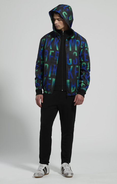 Men's all-over logo windbreaker, BLACK, hi-res-1