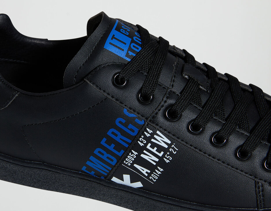 Recoba M color-block men's sneakers, BLACK, hi-res-1