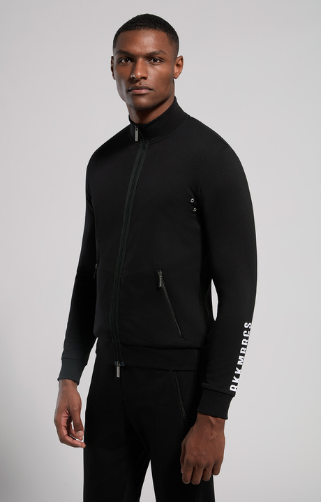 Printed men's sweatshirt, BLACK, hi-res-1