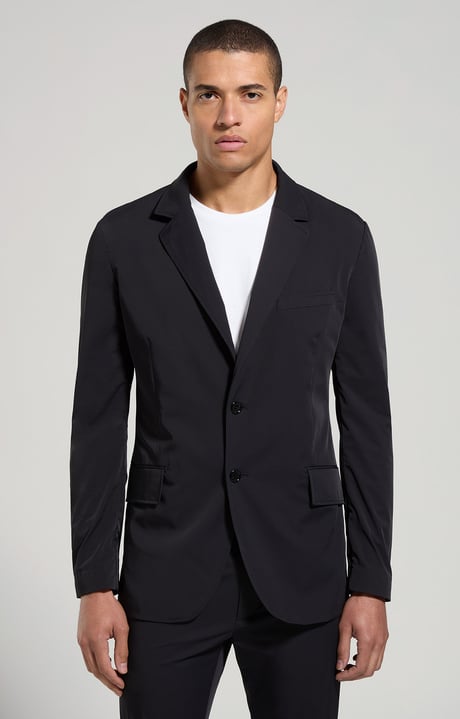 Creaseless men's travel jacket, BLACK, hi-res-1
