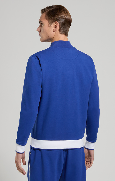 Men's sweatshirt with contrast bands, MAZARINE BLUE, hi-res-1