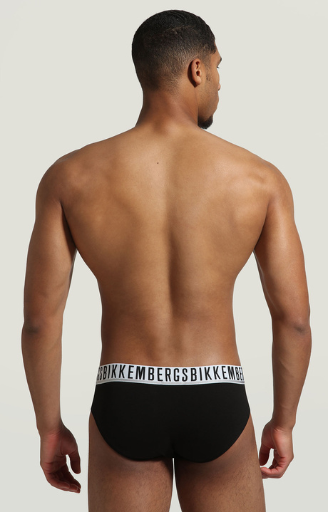 2-pack men's briefs in stretch cotton, BLACK 2-pack men's briefs in stretch cotton, BLACK, hi-res-1
