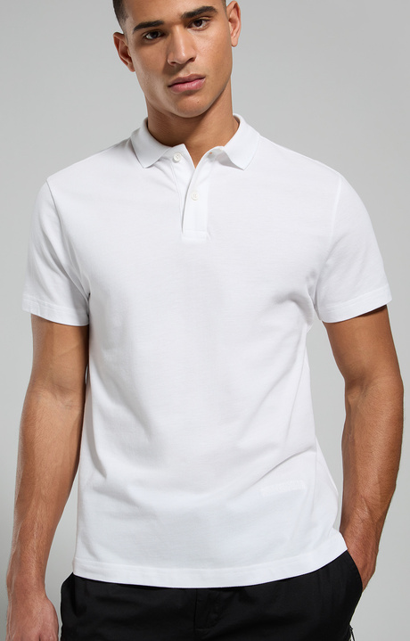 Embroidered men's polo shirt, WHITE, hi-res-1