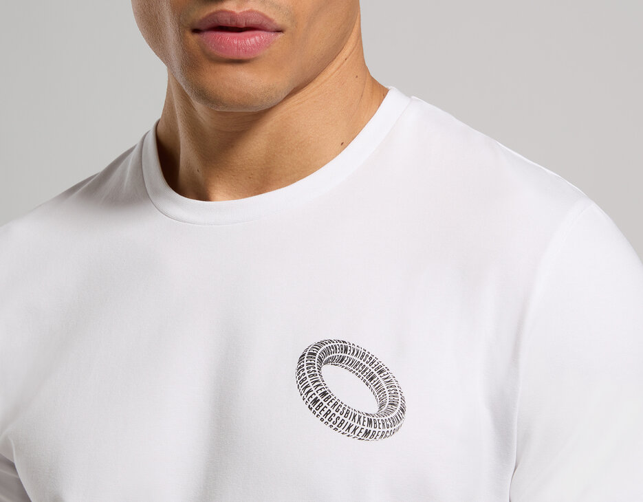 Men's T-shirt with printed back, WHITE Men's T-shirt with printed back, WHITE, hi-res-1