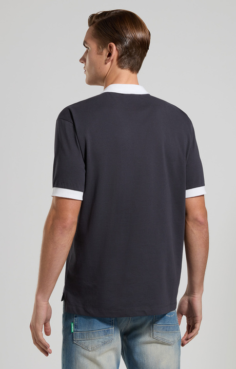Polo uomo in piquet di cotone, BLACK IRIS, hi-res-1