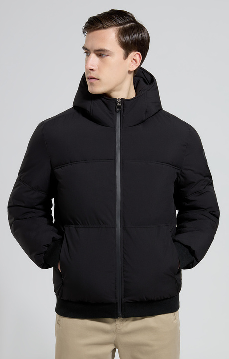 Men's hooded bomber, METEORITE BLACK, hi-res-1