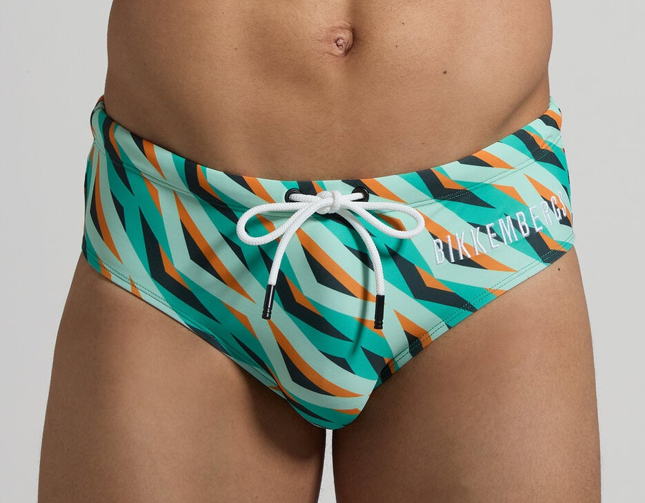 Optical print men's swim briefs, MULTICOLOR Optical print men's swim briefs, MULTICOLOR, hi-res-1